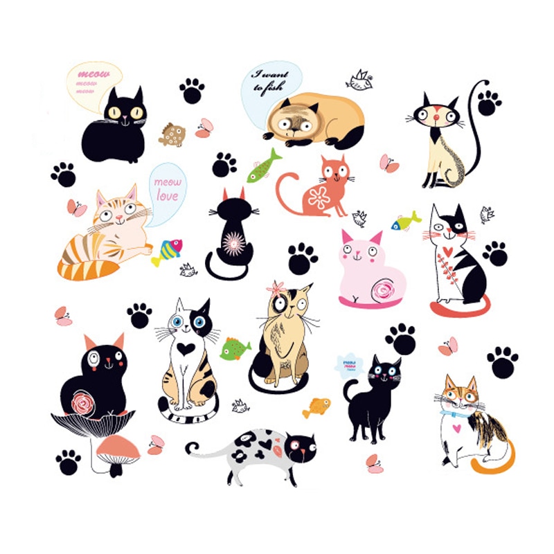 3D Kat Muursticker Gat View Levendige Woonkamer Home Decor Decal Kat Muursticker Leuke Kat