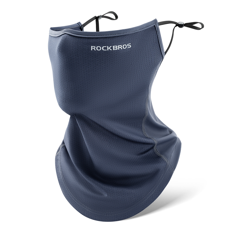 ROCKBROS-mascarilla de seda helada para verano, Anti-UV, cubierta facial de secado rápido, Bandana de protección solar, protección transpirable para el cuello, bufanda para colgar en la oreja: Verde