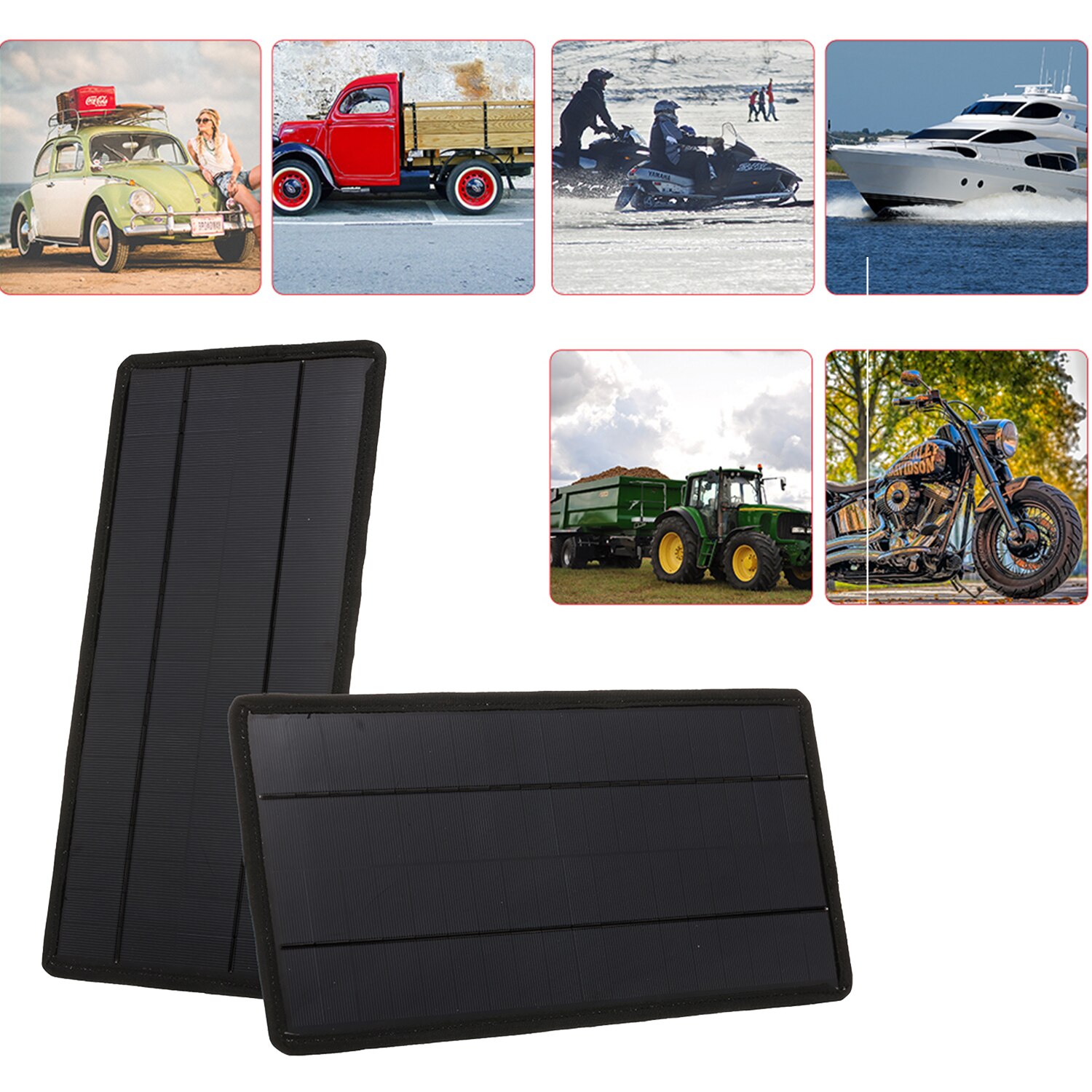 12V Solar Car Battery Charger Portable Solar Power Panel Backup Trickle Charging for RV Motorcycle Boat Marine Trailer Tractor