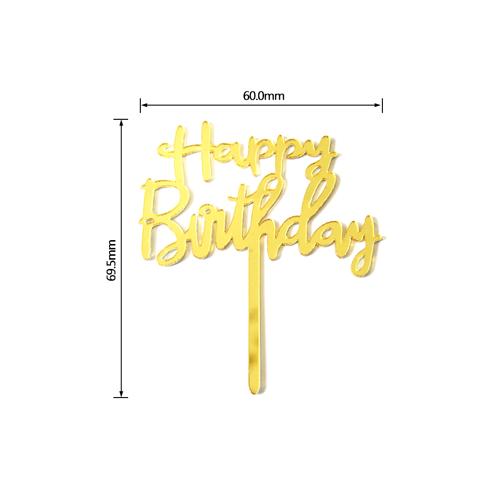 Pak Van 10 Stuks Mini Gelukkige Verjaardag Acryl Cake Topper Verjaardagstaart Decoratie: 03 HB 10PCS
