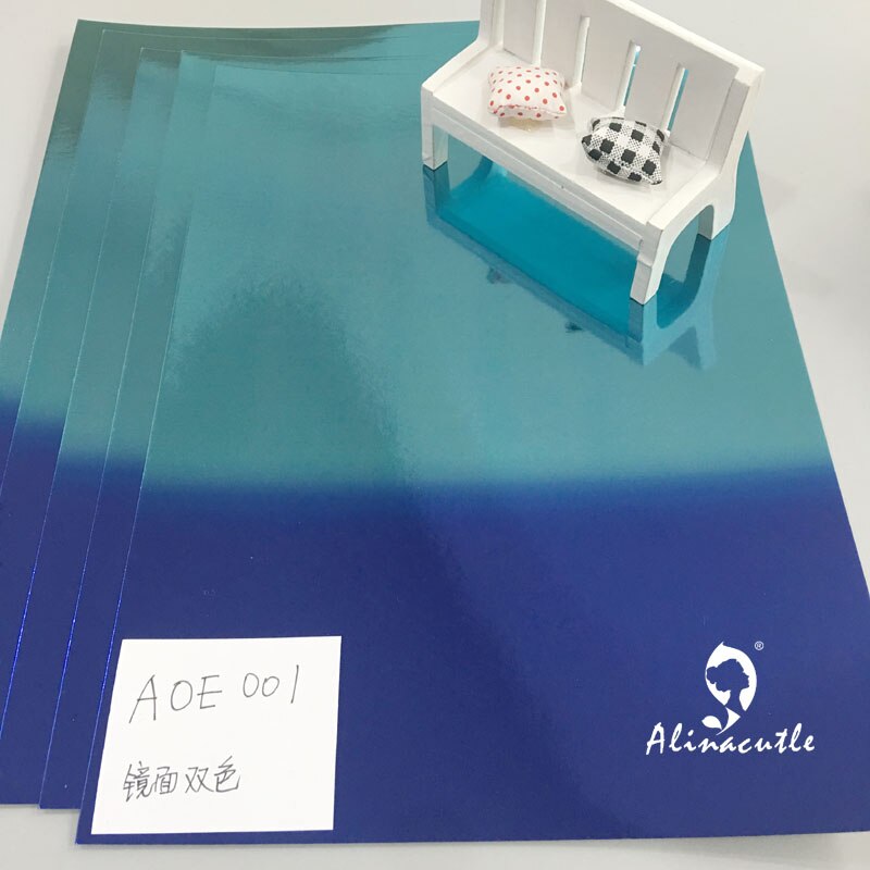 5pc Cardstock Paper Card Stock Mirror blue color A4 250gsm Scrapbooking paper pack craft pad Alinacraft