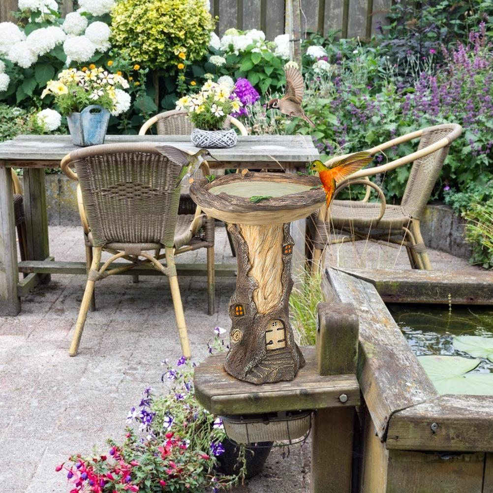 Fairy Vogel Bad Polyresin Vogel Feeder Desktop Ornament Voor Indoor Outdoor Decoratie