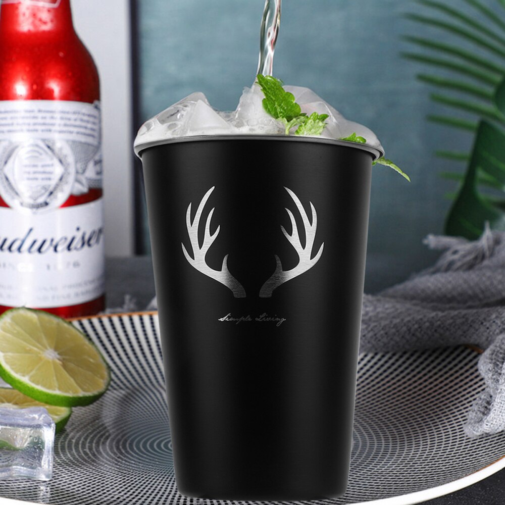 1 pc decoratieve 500ml- kops bierpul voor cocktails, koffie, melk, feestje: Zwart 2