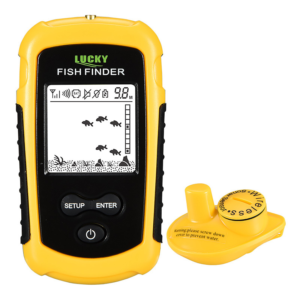 Lucky Portable Wireless Fish Finder Sonar Sensor Transducer Echo Sounder Alarm Detector 40m Depth Fishfinder Sea