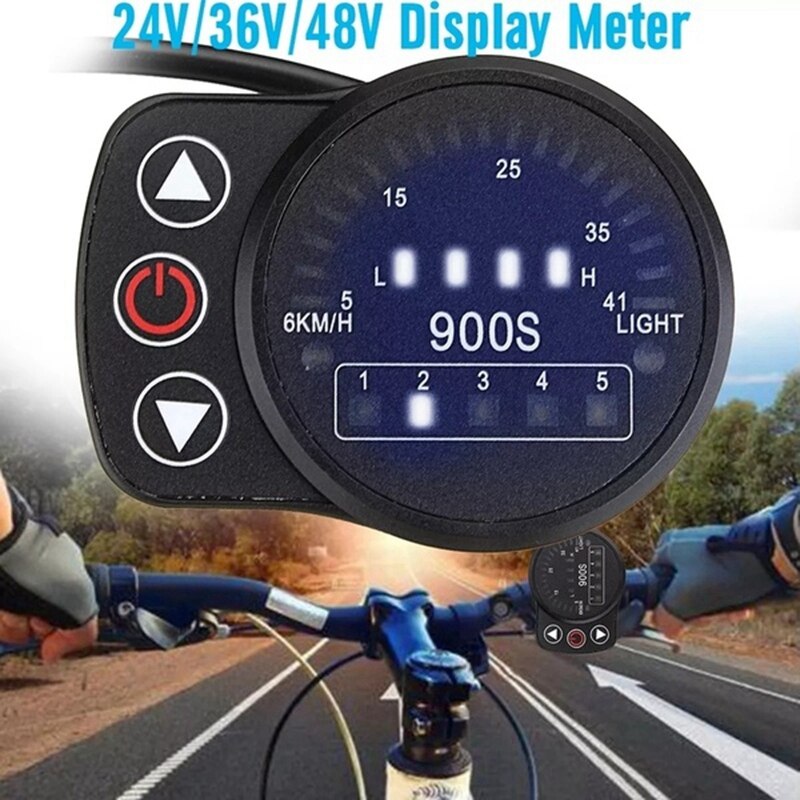 Aanbieding-E-Bike Motor KT-900S Elektrische Led Display Meter Met Sm Connector Voor Fiets Modificatie Elektrische Fiets