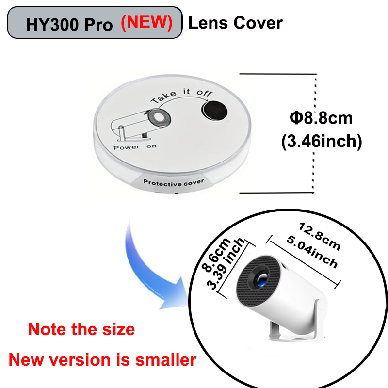 Cubierta protectora de lente de proyector HY300PRO, Protector de lente para evitar el polvo para Magcubic HY300, Protector para proyector HY300Pro hy300plus: Plata