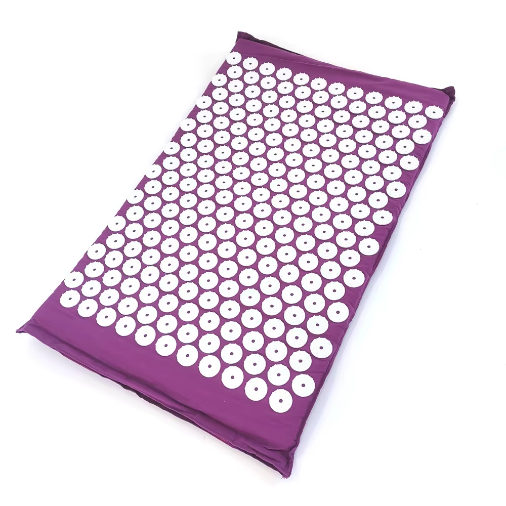 Massager Kussen Massage Yoga Mat Acupressuur Pijn verlichten Stress Rugpijn Spike Mat Acupunctuur Mat en Kussenset: Dark Red