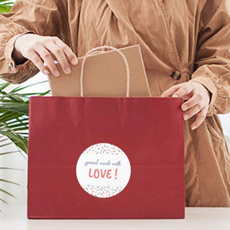 500 Stuks Speciale Gemaakt Met Liefde Sticker Seal Label Voor Pakket Envelop Briefpapier