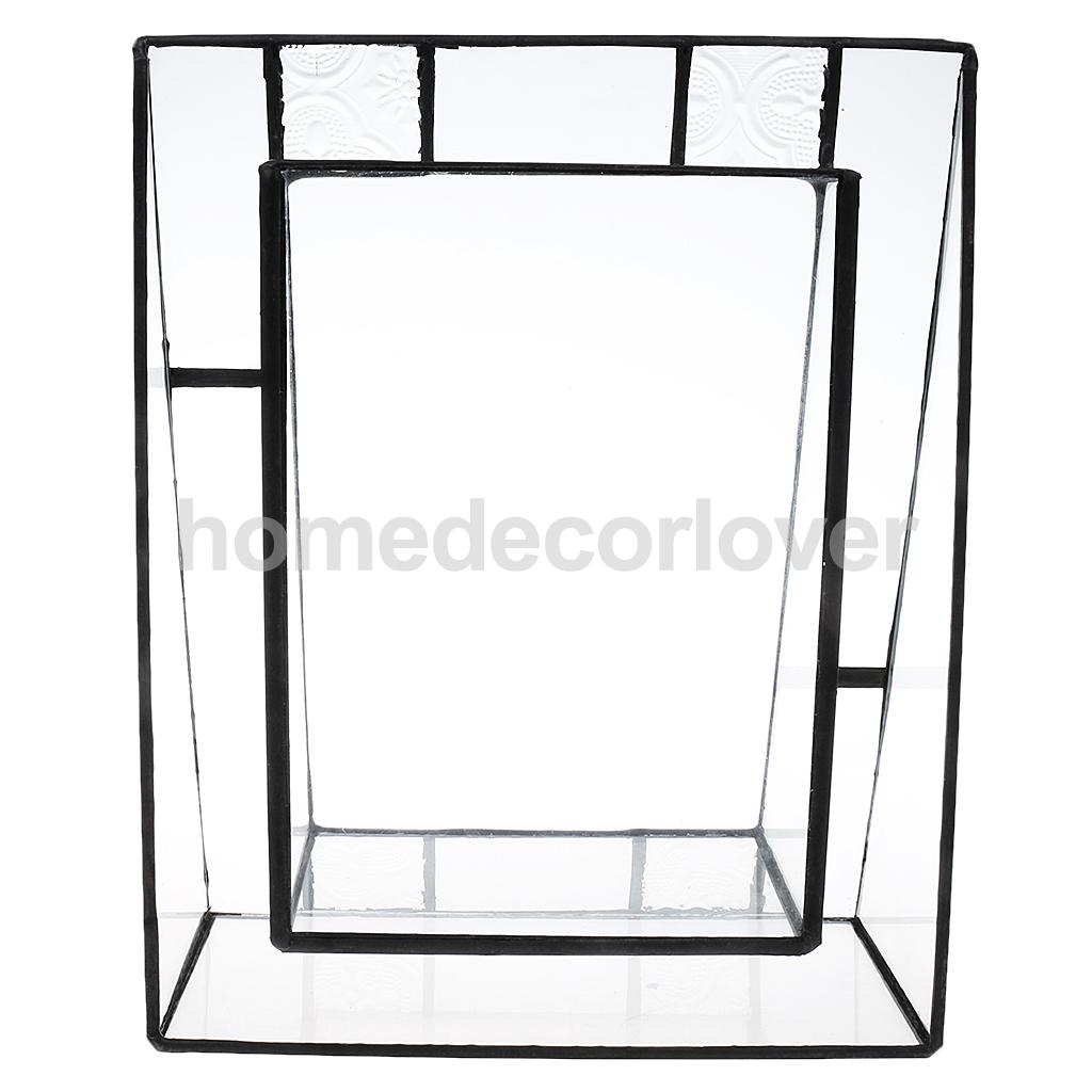 Irregular Glass Geometric Terrarium Box Tabletop Succulent Air Plant Fern Moss Pot Planter