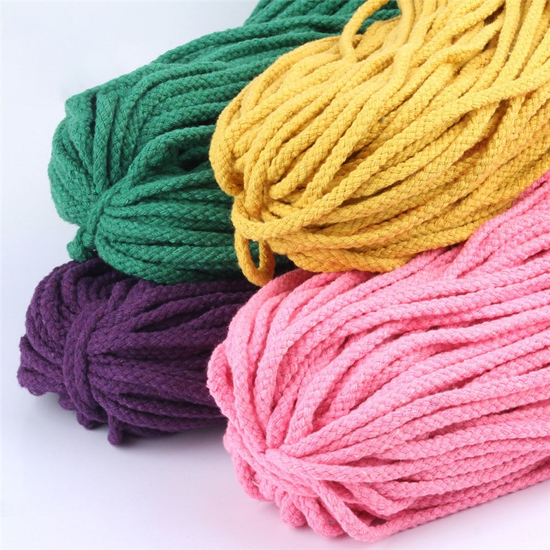 Corde torsadée écologique en coton, fil haute ténacité, pour bricolage, textile, artisanat , décoration de la maison, 4 5mm