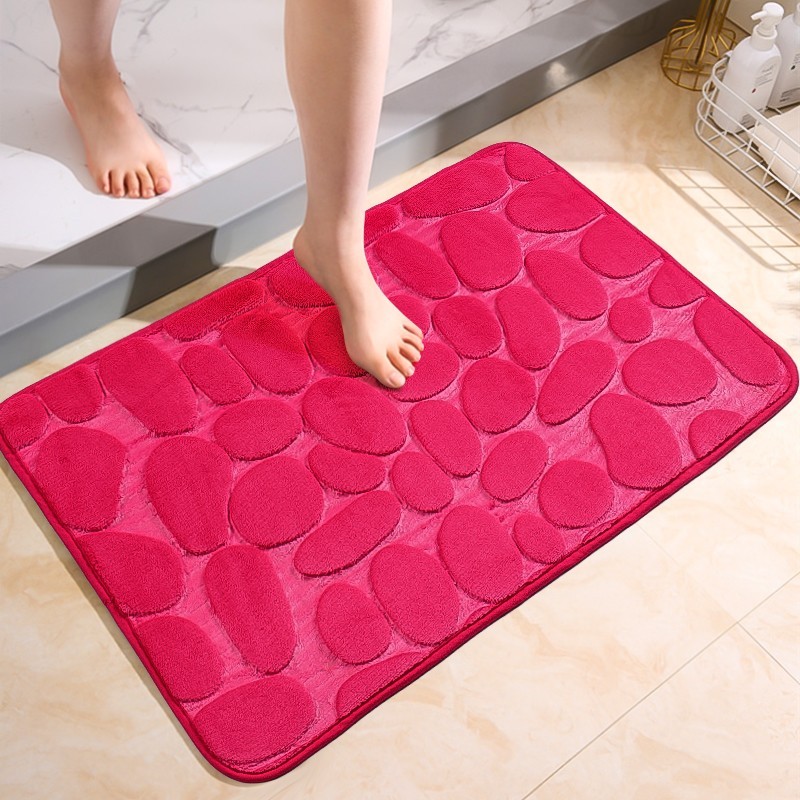 Large Bathroom Mat Soft Absorbent Pebble Foot Mat Anti Slip Bath Mat Bedroom Balcony Carpet Entrance Floor Mat Long Kitchen Mat