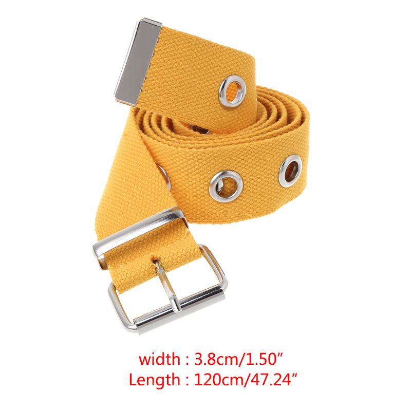 Canvas belt hollow out air hole korean style decoration belt unisex