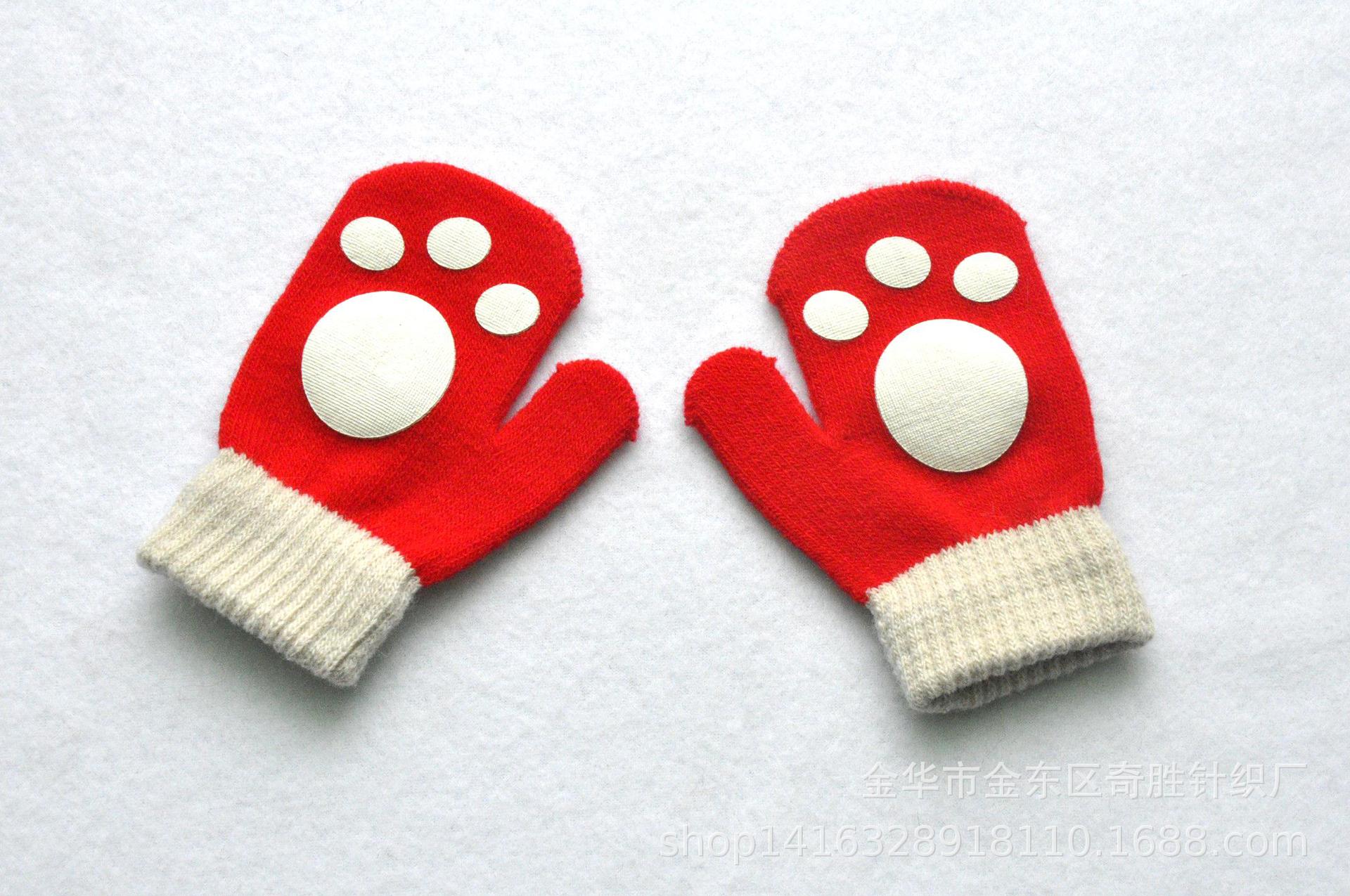 1-5years Kinder Winter Warme Handschuhe Kindergarten Baby Mädchen Baby Jungen Nette Handschuhe Winter Zubehör Für Kinder KF191: red