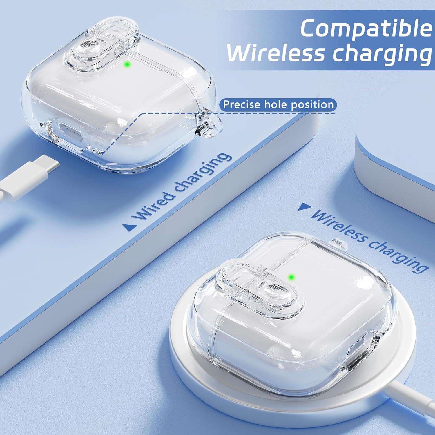 Funda transparente con cerradura de seguridad para Airpods 4 2024, funda suave de TPU antiamarilleo, carcasa protectora transparente para Apple AirPods 4th