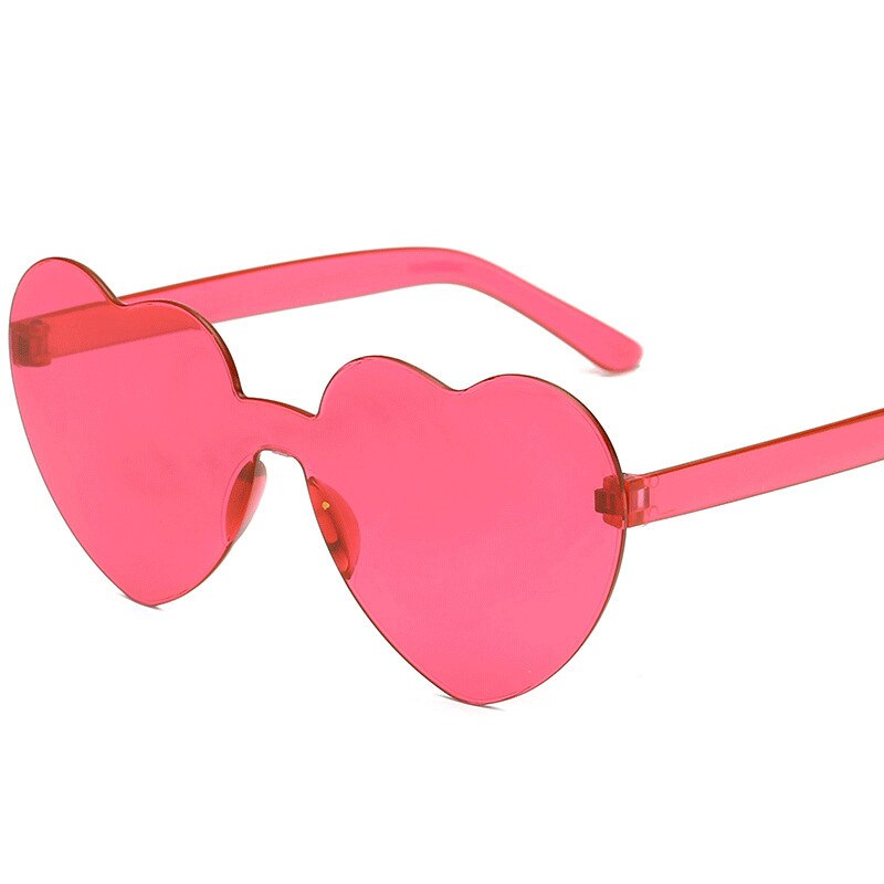 Love heart solbriller kvinder sød sexet retro cat eye vintage billige solbriller rød kvindelige chaufførbriller: Rosenrød