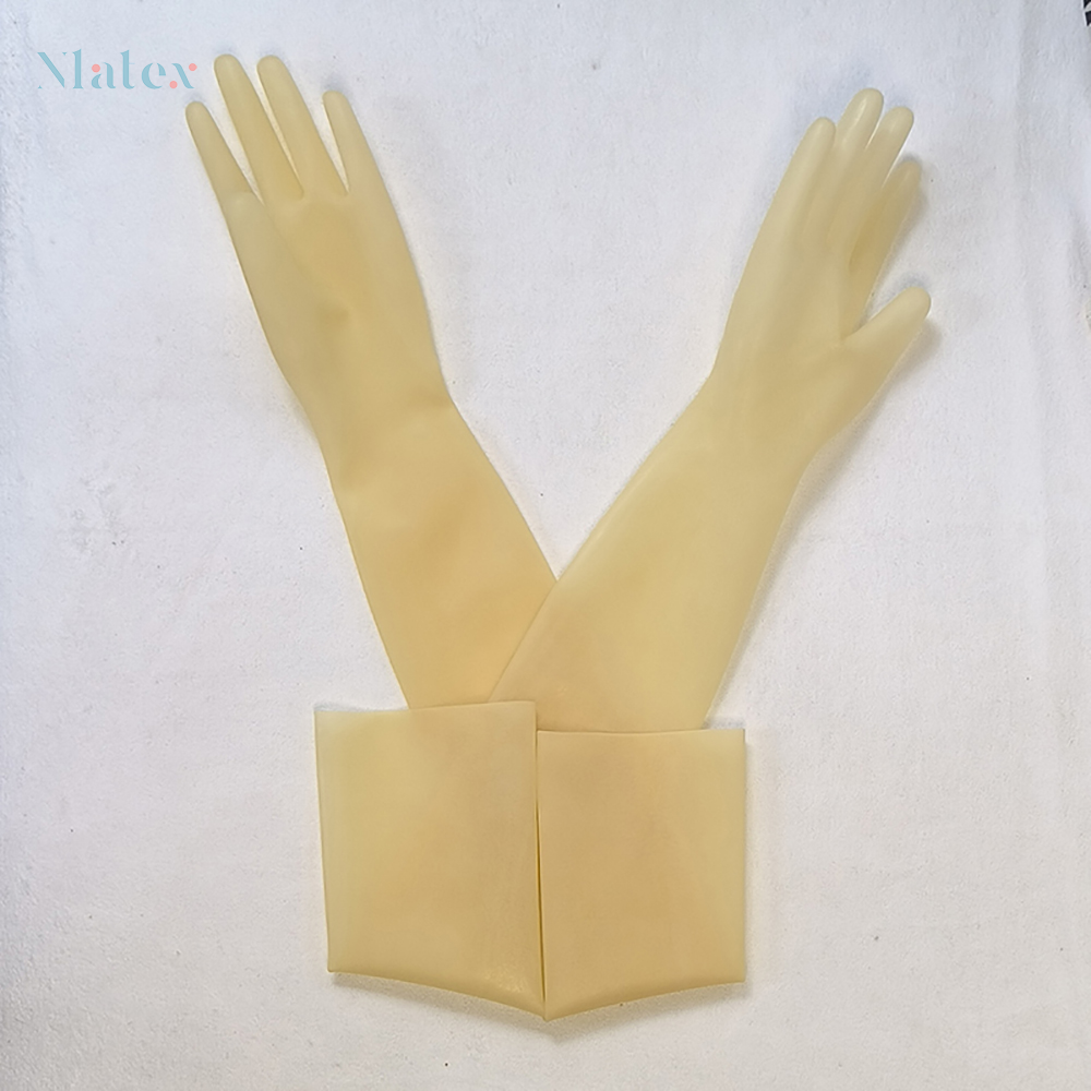 Stijlvolle Unisex Latex Lange Handschoenen-Duurzaam, Natuurlijk Materiaal, Veelzijdig Gebruik: Clear / XL