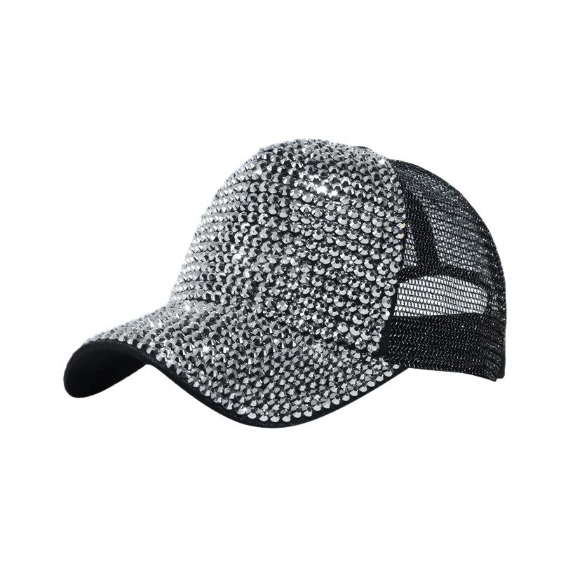 Nuove Donne di Modo Berretto Da Baseball di Strass Perla Di Lusso Paillettes Sport Cap Traspirante Snapback Cappello di Sun del Cappello di Hip Hop: B6