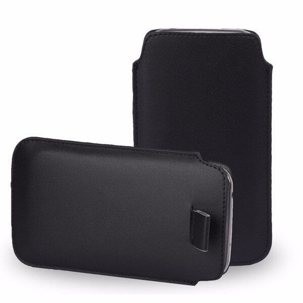 Per iPhone 5 S 5 SE 5SE 5C Caso Universale Pull Tab DELL'UNITÀ di elaborazione Del Sacchetto di Cuoio Sacchetti Del Telefono Caso Per Apple iPhone SE 5 5 S 5SE 5C c di Protezione: black