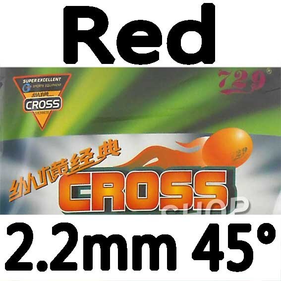 Original RITC 729 Cross Classical Pips-in Table Tennis PingPong Rubber With Sponge: Red 2.2mm 45