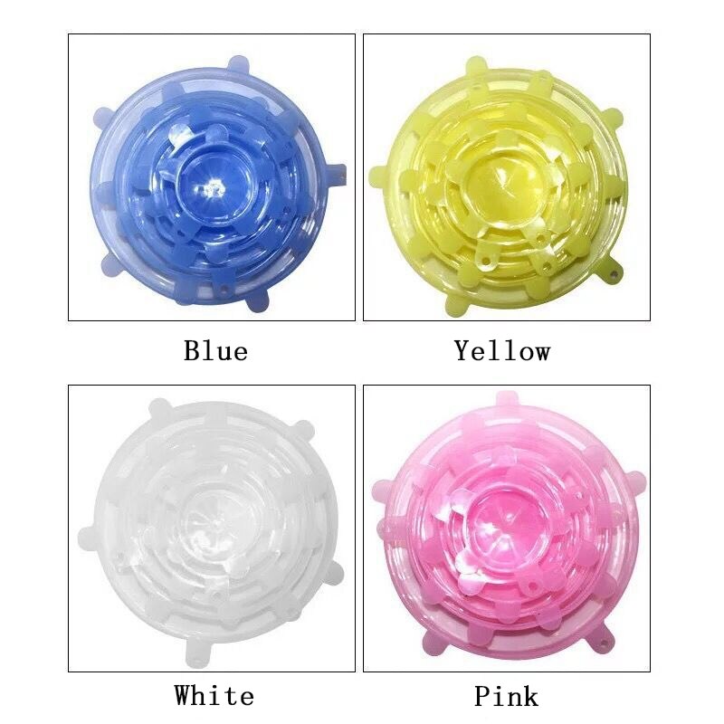6/12Pcs Siliconen Plastic Cap Universele Kom Cover Silicone Cover Koken Voedsel Verse Kom Cover Hoge Temperatuur