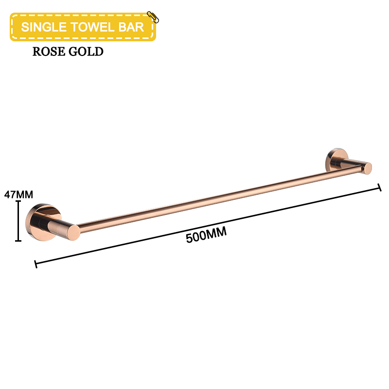Rose Gold Wall Mounted Bathrobe Hook Paper Towel Holder Towel Ring Towel Rack Cup Holder Toilet Brush Bathroom Accessories: black