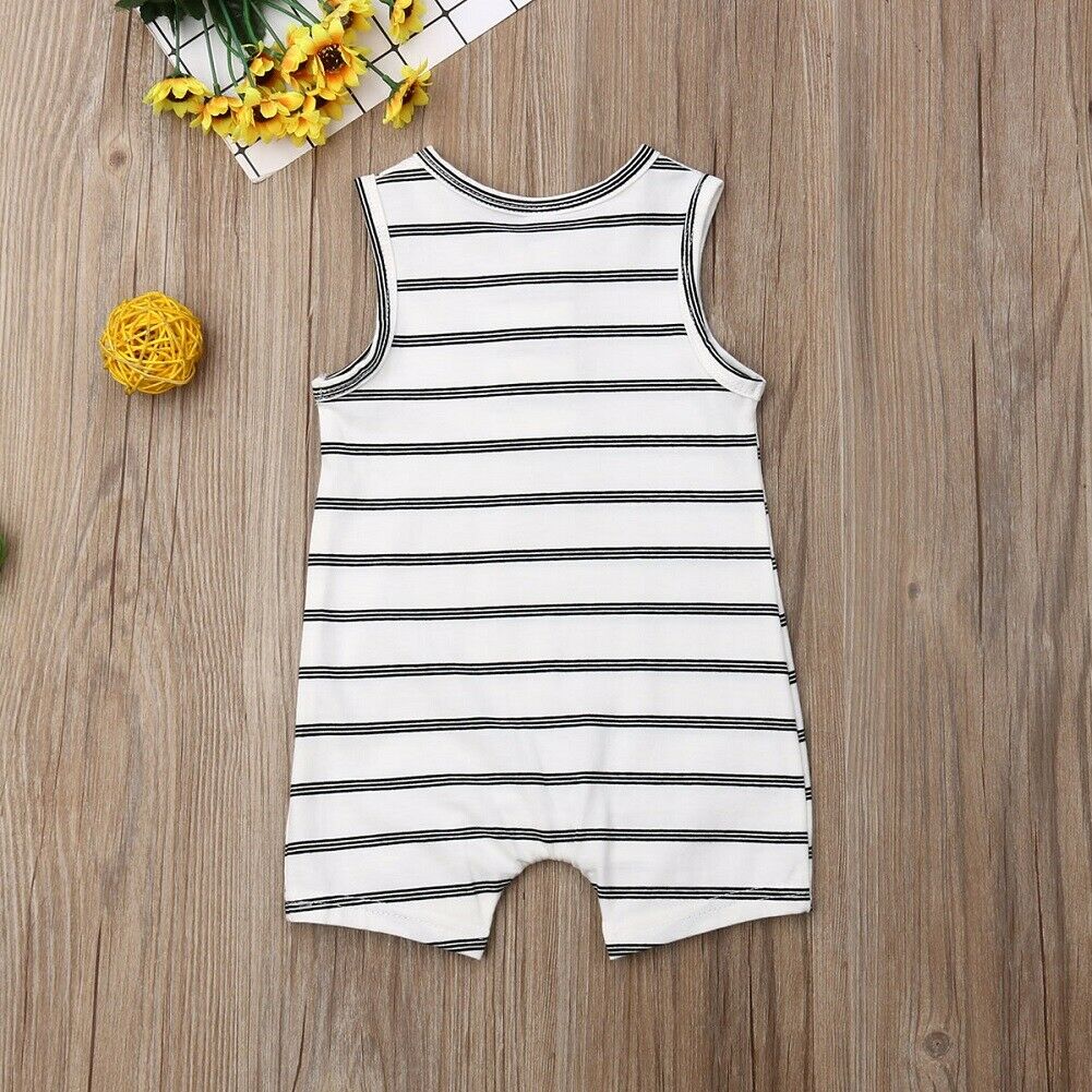 0-24 Baby Baby Jongen Meisje Gestreepte Romper Kleding Mouwloze Gestreepte Rompertjes Zomer Outfit