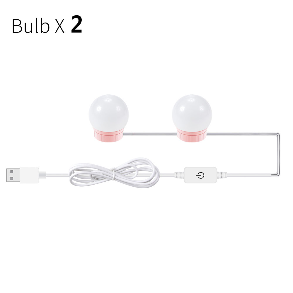 Eitelkeit Spiegel Licht USB Kosmetische Lampe LED machen-hoch Birne 5V LED Hollywood Dressing Tisch Beleuchtung Badezimmer Zauberstab Lampe 2 6 10 14 Stck: 2 Glühbirnen