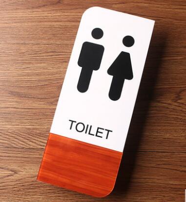 Akryl trækorn toiletskilt prompt mænd & kvinder toilet toiletskilte dørklistermærke dørskilt skiltning: Marine blå