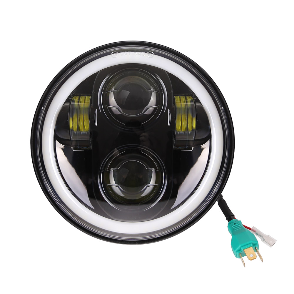 Led Voor Harley Koplamp Kit 5.75 Inch Ronde Koplamp Led Extra Lampen Drl High &amp; Low Beam Voor Harley Moto projector: Black