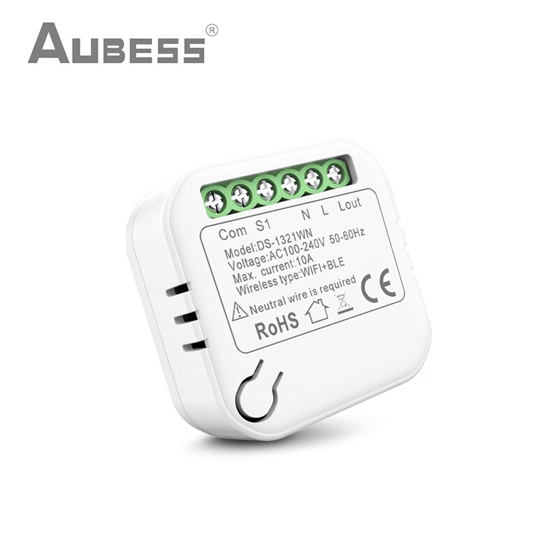 Tuya 10a mini wlan + bluetooth smart-schalter mit zeitschaltuhr, kabellos, unterstützt 2 wege, kompatibel mit alexa, google home und der smart life app.: Default Title