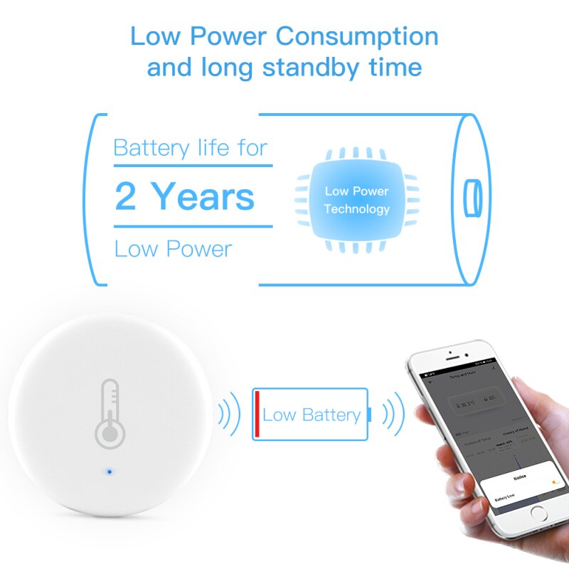 Tuya/SmartLife-Sensor de temperatura y humedad inteligente ZigBee, dispositivo que funciona con Zigbee Hub a través de Alexa y Google Home, de 1 a 5 uds.