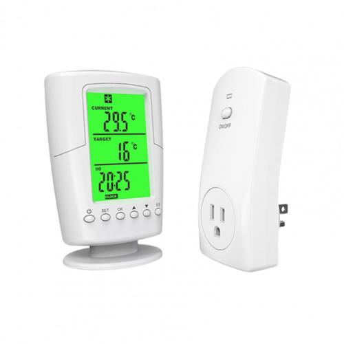 Temperature Control Thermostat 220V Nashone Digital Wireless Thermostat LCD Remote Temperature Controller socket with thermostat: White US Plug