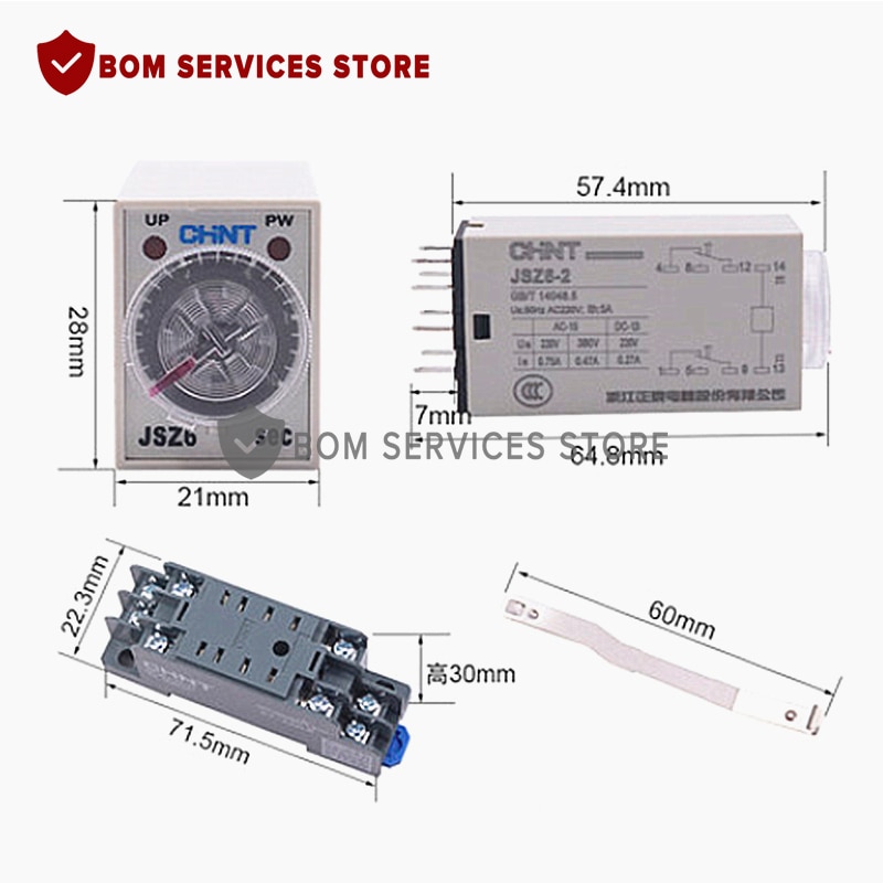 Brand H3Y-2 DC 12V 24V /AC 110V 220V Delay Timer Time Relay 0 - 30 Minute with Base 5A
