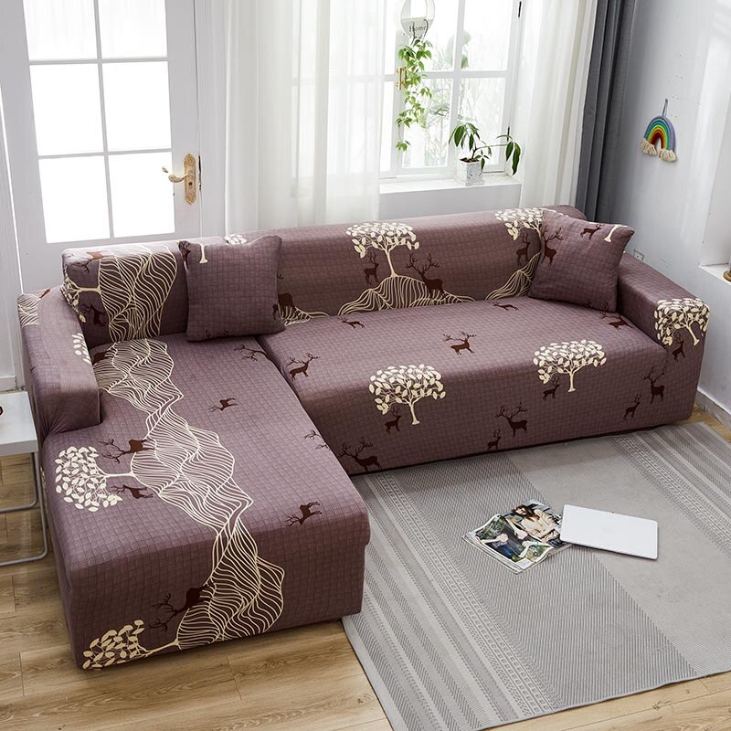 Boomhert stretch bankhoezen sectionele elastische bankhoes voor woonkamer bankhoes hoezen eenpersoons/twee/drie/vierzits 041: 3-- zits 190-230cm