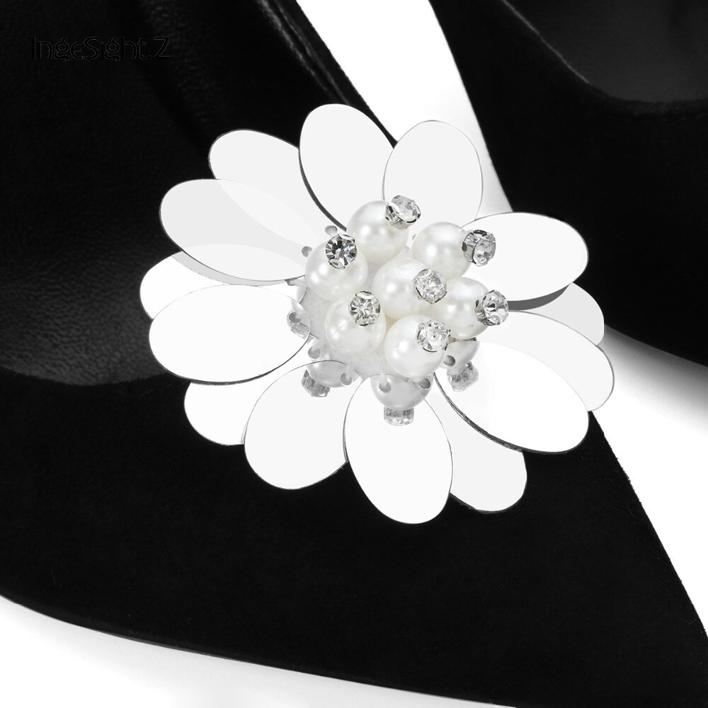 Ingesight. z 2 peças charme crytal strass sapato decoração anklet feminino sapato clipe de salto alto bota sandália plana jóias acessórios