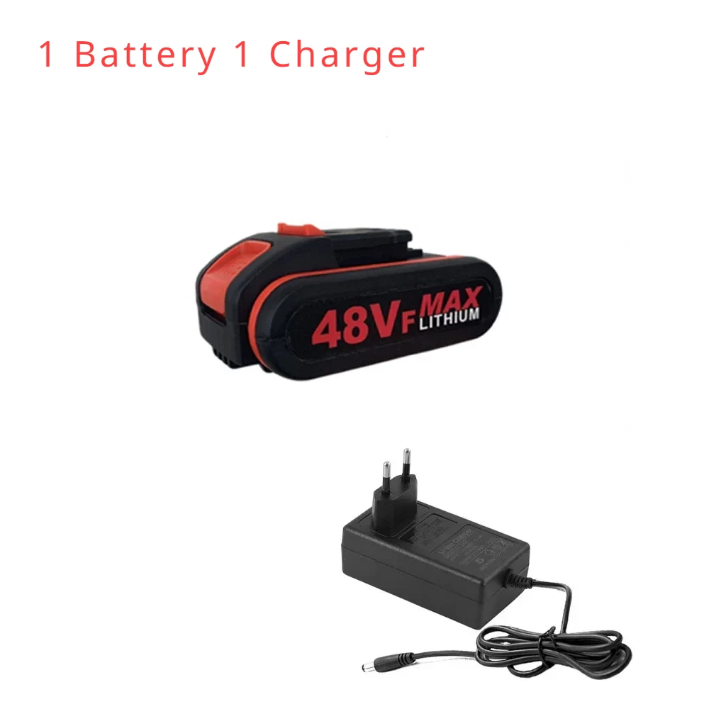 48V Cordless Rechargeable Worx Battery Power Battery Spare Battery,Replace 48VF/36VF/88VF Impact Drill Electric Scissor Chainsaw: Red