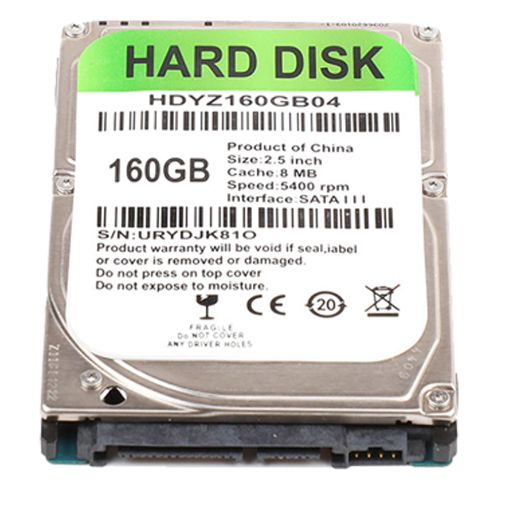 Disque dur interne SATA III de 2.5 pouces, avec capacité de 80 go, 5400 go, 120 go, 160 go, 250 go, 320 go, 500 RPM, Original, pour ordinateur portable,: 160G
