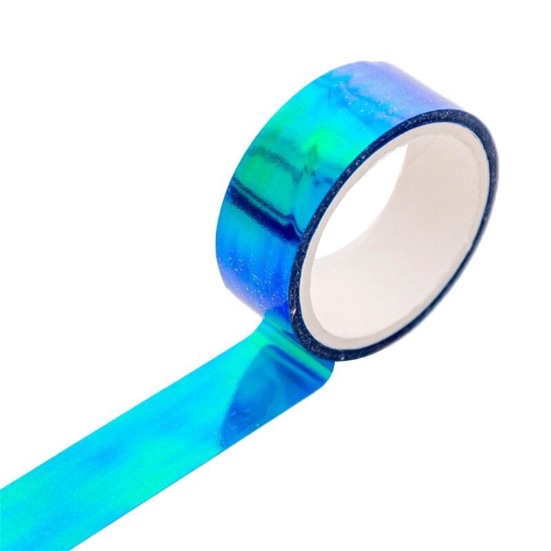 Glitter Regenboog Washi Tape Briefpapier Scrapbooking Decoratieve Plakband Diy Masking Tape: Blauw