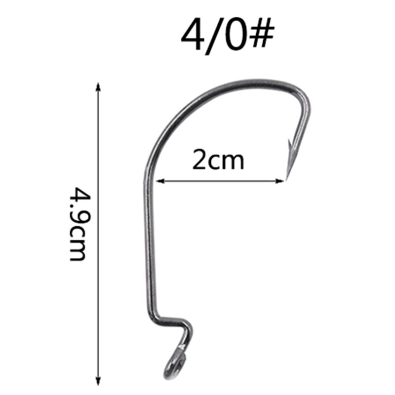 10 sztuk/partia połowów miękkie Robak haki wysoki węgiel stal szeroki Super Zamek haczyki rybackie przynęty Softjerk haki 6 #-4/0 # wędkarskiego: 4-0