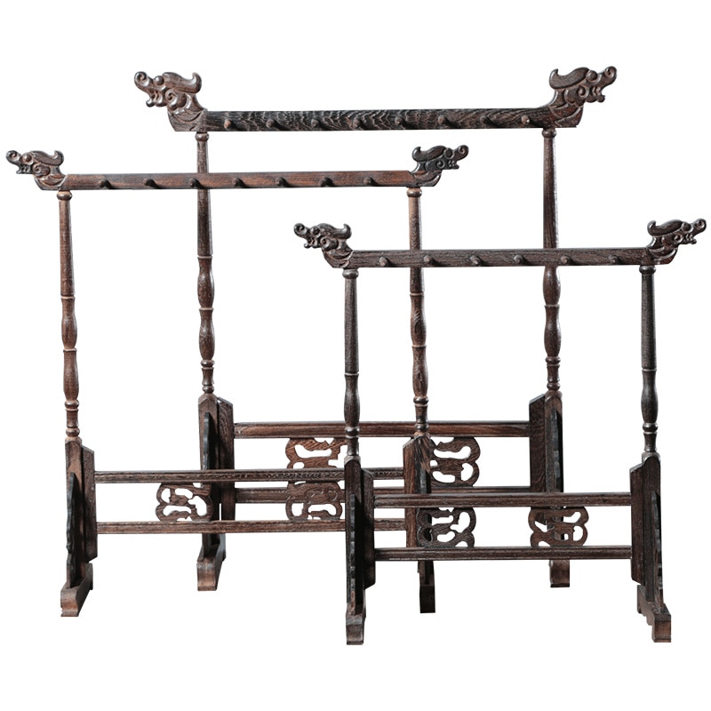 Calligraphy Brush Holder Chinese Brush Pen Hanging Caligrafia Pen Holder 12/14/16 Hangs Wooden Calligraphy Pen Stand Hanging