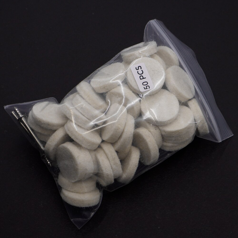 50pcs wool polishing wheel polishing disc 25mm/13mm/9mm buffing round wheel shank 3.2mm for dremel: 25x7mm L wheel