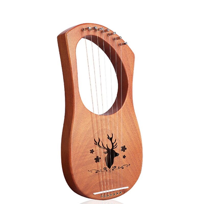 ARPA de madera de caoba de 16 cuerdas, instrumento Musical de arpa de 19 cuerdas, instrumento de cuerda, arpa de Lira con herramienta de afinación para principiantes: 7 strings lyre