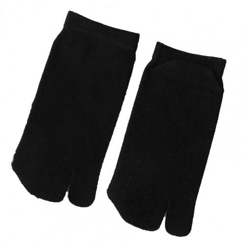 2 pçs split toe meias unisex absorção de suor cor sólida ao ar livre respirável japonês flip flop algodão meias para ao ar livre: Black / Men
