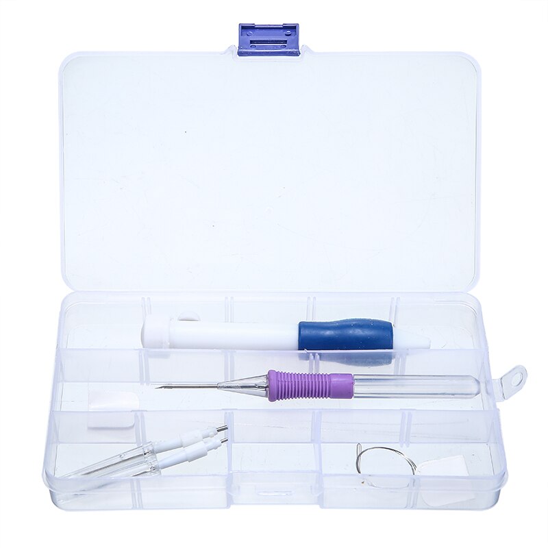 3 Size Magic Embroidery Pen Kit Crafts Punch Knitting Needles Sewing Accessories Russian Punch Needle Stitching With Storage Box