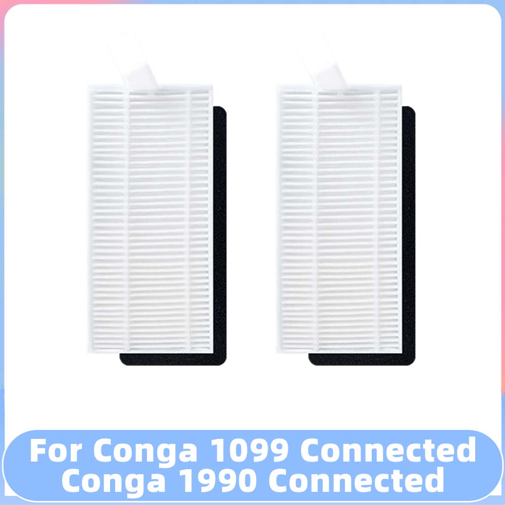 Compatible con Conga 1099 Connected / 1990 Connected Robot repuestos de aspiradora cepillo lateral principal filtro fregona accesorio de repuesto: Amarillo claro