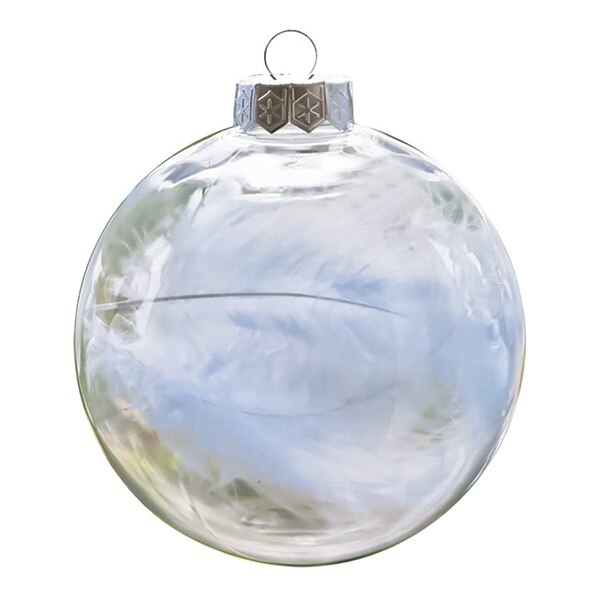 32 Pack 3.15 Inch Clear Plastic Fillable Ornament Balls, for DIY Craft Projects, Christmas, Wedding, Party, Home Decor