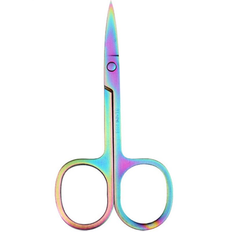 Ciseaux colorés en acier inoxydable pour sourcils et ongles, petits outils pour sourcils, nez, coupe de cheveux, pointe pointue, pointe courbe, de beauté: Colorful