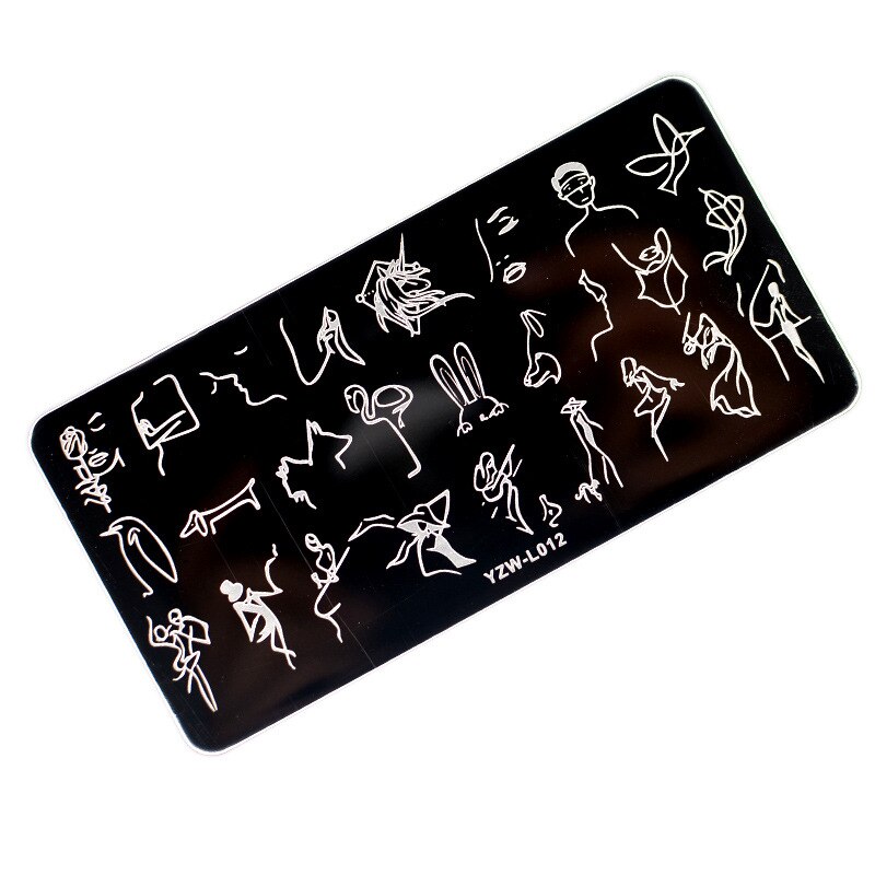 1PC Edelstahl Druck Nagel Stanzen Platten Manikübetreffend Blätter Ahorn Schablone Schimmel Weihnachten Schneeflocken Nagel Kunst DIY Dekorationen: YZW-L12