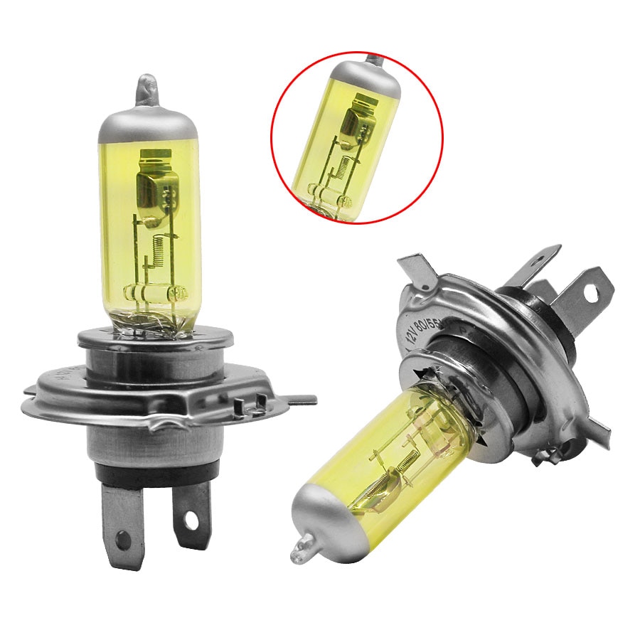 Hyzhauto 2Pcs 55W 100W H4 9003 HB2 Auto Halogeen Mist Lampen 3200 K-3500 K auto Halogeen Head Driving Lamp Amber Geel DC12V