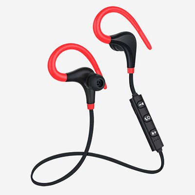 4.1Bluetooth Earphone Earloop Earbuds Stereo Bluetooth Headset Wireless Sport Earpiece Handsfree With Mic For all smart Phones: red